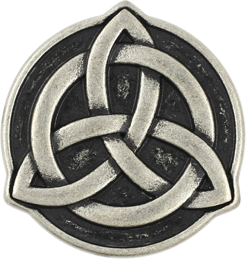 Bezelry 10 Pieces Celtic Trinity Knot Metal Shank Buttons. 22mm (7/8 inch) (Antique Silver)...
