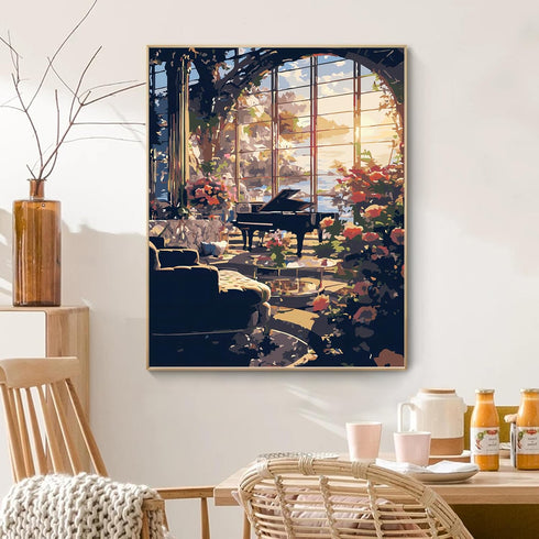 PRASIO Paint by Numbers Kit for Adults Beginner, Flower Landscape Adult Paint by Number Kits, DIY Acrylic Paint by Numbers Kit for Adults Canvas f...