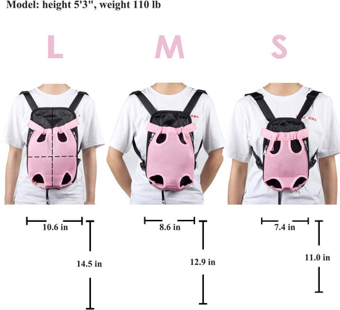 Dog Carrier Pink Legs Out Front Pet Carrier Backpack Comfortable Puppy Bag with Shoulder Strap and Sling for Travel Hiking Camping Outdoor...