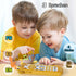 Baby TV Remote Control Toy with Soft Silicone Cute Carb Cover, Musical Realistic Play Remote Toy with Light and Sound, 3 Language Educational Lear...
