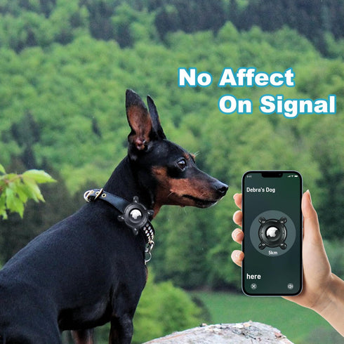 AirTag Dog Collar Holder, IPX8 Dog Collar Airtag Holder Waterproof, Anti-Lost Shock Resistant Hard TPU-Back Clip Airtag Holder for Dog Collar, Com...