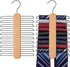 Tie Hanger, Rust Resistant Wooden Necktie Organizer with 20 Swivel Hooks, 360 Degree Rotation, Space Saving, Ideal for Closet Storage...