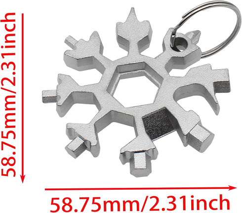 18 In 1 Multifunctional Stainless Steel Snowflake Wrench Tool for Bicycle/Bottle Opener/Outdoor Camping...