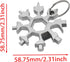 18 In 1 Multifunctional Stainless Steel Snowflake Wrench Tool for Bicycle/Bottle Opener/Outdoor Camping...