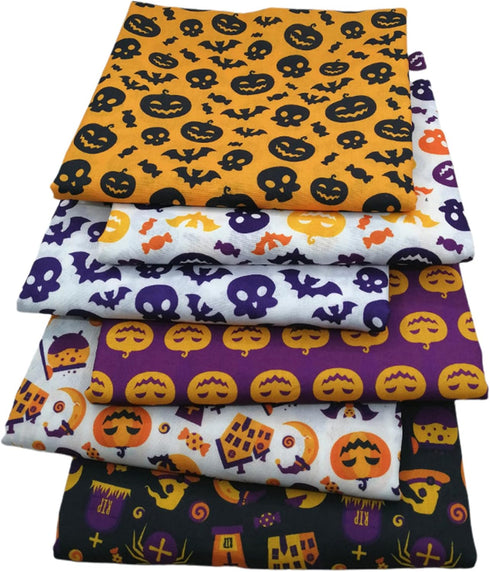 Halloween Fabric 16Pcs Squares Printed Patchwork Fabric for DIY Sewing Scrapbooking Quilting Masks (16pcs/9.8" x 9.8")...