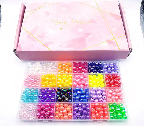 Anditribo Jewelry Beads Making Kit, 24 Colors 8mm Pearl Beads, DIY Craft Kit for Bracelet, Necklace, Earrings, Girls Kids Adults...