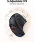 Ergonomic Mouse, 2.4GHz Optical Vertical Mouse with 5 Adjustable DPI Levels, Up to 4800 DPI, Silent Wireless Mouse with 6 Ergonomic Buttons for La...