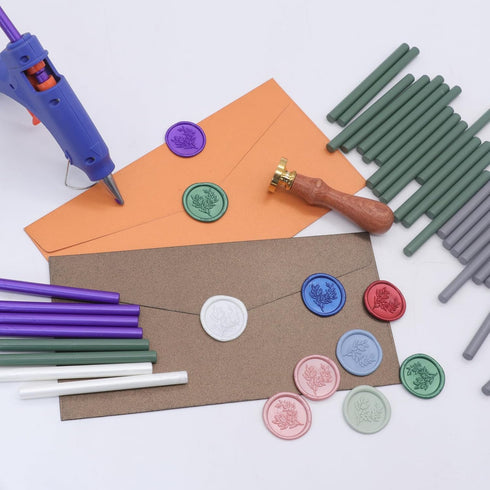 White Wax Seal Sticks 26pcs, Andotopee Glue Gun Wax Seal Sticks for Wax Seal Stamp, Premium Sealing Wax for Envelope Letter Seal Wedding Invation ...
