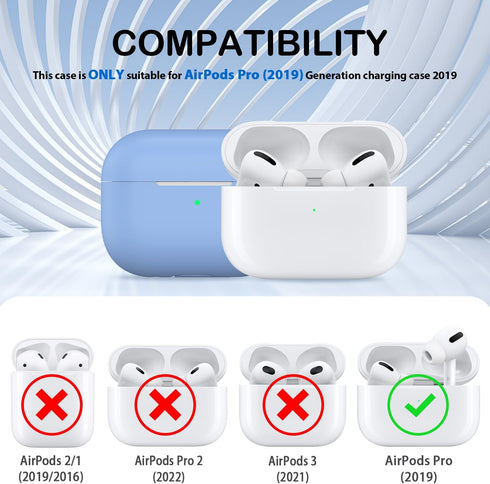 for AirPod Pro Case Cover, Military Grade Anti-Fall Soft Silicone Shock-Absorbing Protective AirPod Pro 2nd/1st Generation Case with Keychain and ...