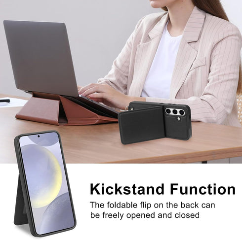 Vofolen for Samsung Galaxy S24 Plus Wallet Case with Card Holder Crossbody Lanyard Strap Leather Case with Magnetic Clasp Kickstand for Women Prot...