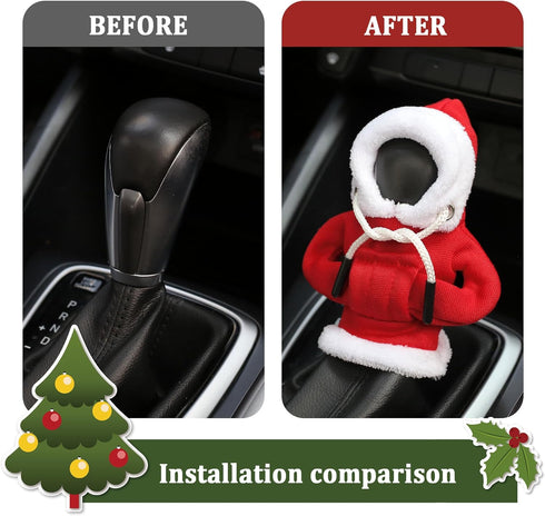 Hoodie Car Gear Shift Cover,Christmas Car Decor Gear Shift Knob Cover for Manual/Automatic Shift Knob,Universal Car Accessories Hoodie for Gear Sh...