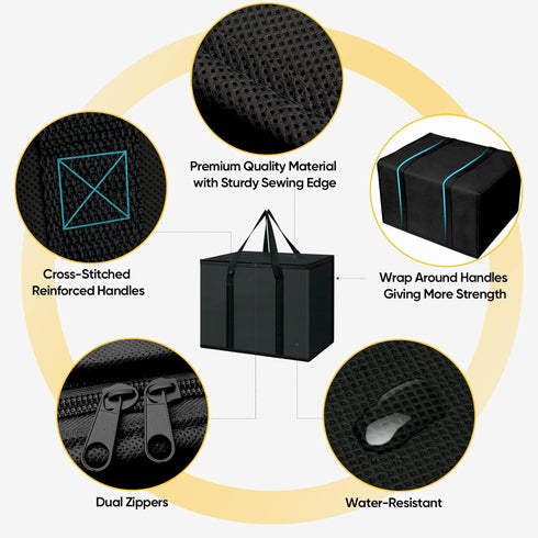 20LBs Black Wood Pellet Storage Containers for Smoker, Fuel Pellet Storage Bag for outdoor, 2Pack...