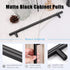 KNOBWELL 6 Pack 10" Black Cabinet Handles Euro Style Stainless Steel Modern Long Kitchen Cabinet Door Pulls, Overall Length 12-3/5"...