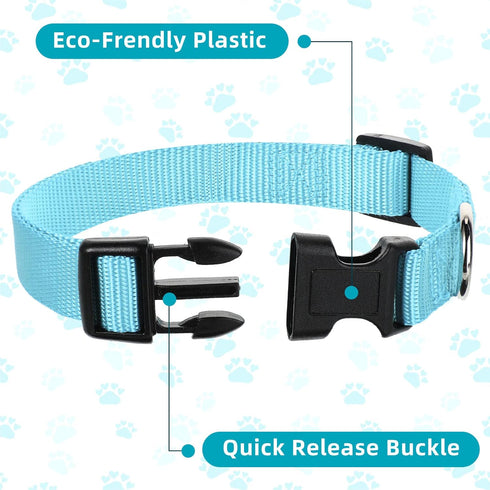 12 Pieces Nylon Dog Collar Bulk, Adjustable Dog Collars with Quick Release Buckle Dogs Collar Bulk for Dogs Walking Running Training, Medium (Mixe...