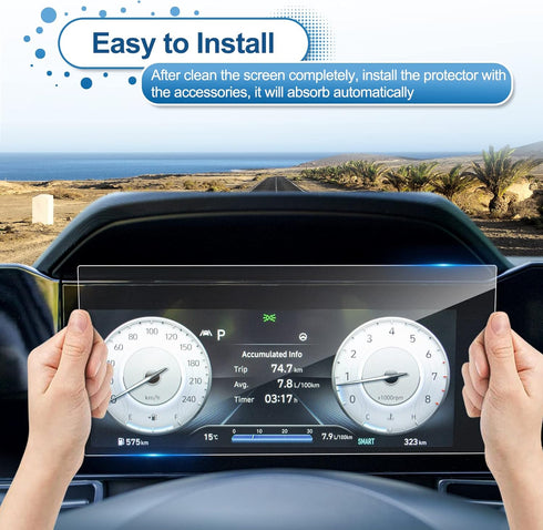 2021 2022 2023 2024 Elantra Screen Protector for Hyundai Elantra 10.2-inch Dashboard (SEL/Limited/N Line/N), 2023 Elantra/Elantra Hybrid Tempered ...