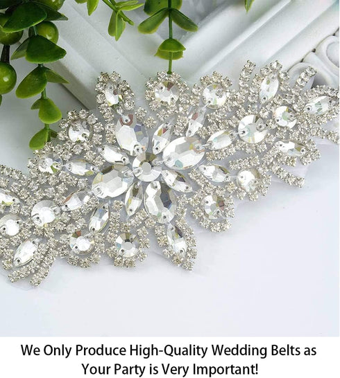 ShiDianYi Elegant Sash/Wedding Applique - Rhinestones Hot Fix or Sew On Belt Sash for Dress...