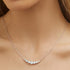 Barzel 18K White Gold Plated or Rose Gold Plated Created White Opal Graduated Necklace...