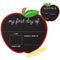 Pearhead First and Last Day of School Chalkboard, Reusable Apple-Shaped Double-Sided Fill-In Board with Yellow Chalk, Perfect Photo Prop for Schoo...