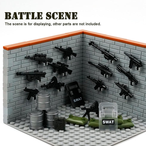 Military Weapons Pack WW2 Army Accessories Set for Figures, 280+ Pieces SWAT Soldier Brick Guns and Armor, Compatible with Major Brands Building B...