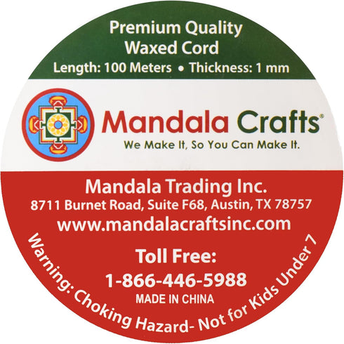 Mandala Crafts 1mm 109 Yards Tan Cotton Waxed Cord for Jewelry Making Bracelet Cord Waxed String - Beading String Thread Jewelry Cords for Necklac...
