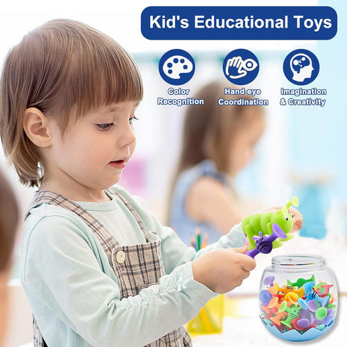 ZMZS Suction Toys for Baby, Bath Toys for Kids Ages 4-8, 40 Pieces Toddler Stress Release Sensory Toys, Suction Cup Animal with Dinosaur Eggshell ...