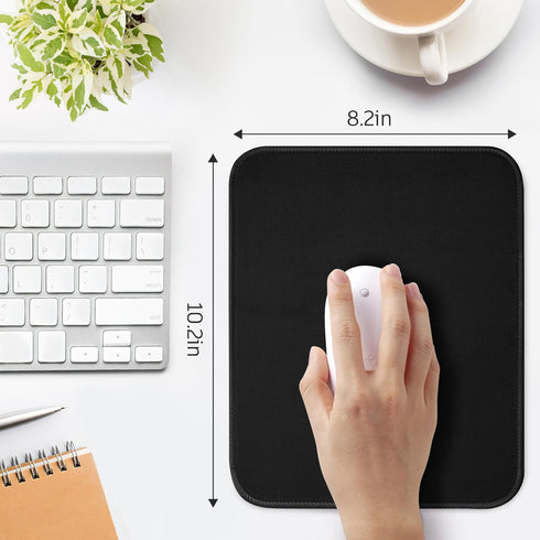 Black Mouse Pad, Nice and Cute Mouse Pad, Splash-proof Textured 10.2 x 8.2Inch, Stitched Edge Non-Slip Waterproof Rubber Mouse Pad...