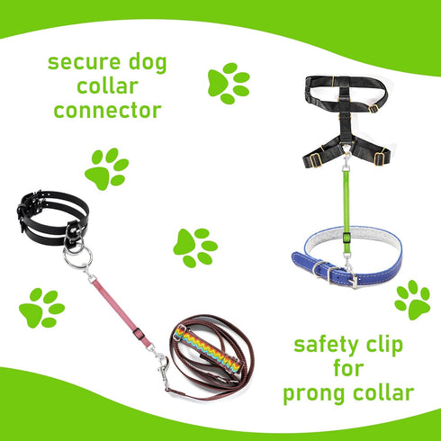 Cobee Dog Collar Clips, 2 Pcs Reflective Nylon Puppy Collar, Backup Collar, Safety Adjustable Pet Dog Collar Harness Connector, Double Ended Backu...