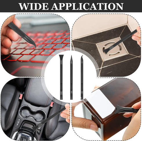 4 Pieces Non-Scratch Plastic Scraper Tool Carbon Scraper Small and Narrow Fiber Plastic Scraper Label Scraper Gum Scraper Multi-Purpose Easy for T...