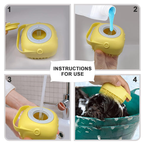 Pet Bath Brush Dog Scrubber for Bath Pet Shampoo Brush Dog Bathing Brush Pet Bubble Brush with Silicone Loop Handle for Long Short Haired Dogs and...
