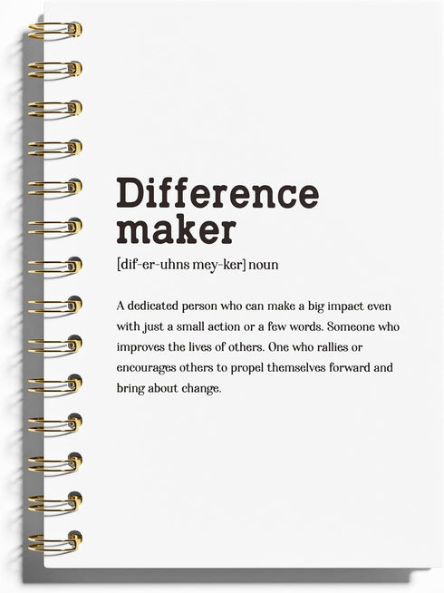 Difference Maker Gift Notebook - Difference Maker Notebook, Coworker Gifts for Women, Inspirational Journal, The Office Gifts Hardcover Spiral Not...