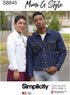 Simplicity Pattern S8845 Unisex Jean Jacket Sewing Pattern Kit by Mimi G Style, Code 8845, Sizes XS-XL...
