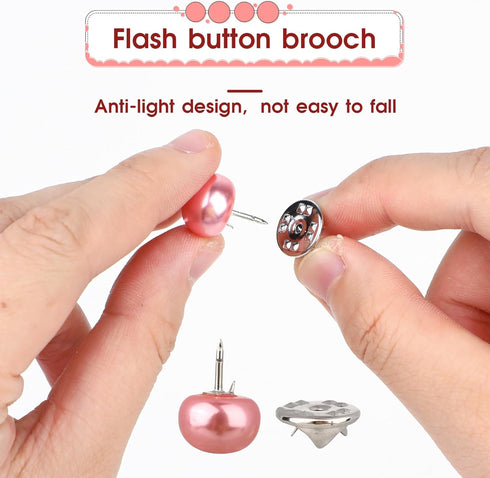Women Shirt Brooch Buttons, 25 Pcs Metal Pearl Cover Up Button Pin Safety Lapel Pins Sweater Shawl Clips Tie Tacks Pin for Clothing Coat Dress Bag...