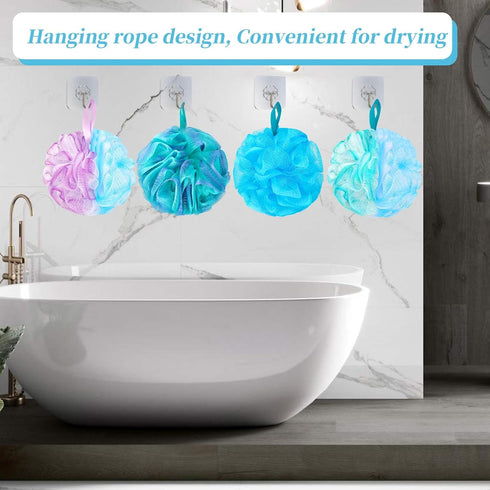Bath Loofah Shower Sponge Body Back Scrubber Soft Mesh Shower Puffs Exfoliating Loofa for Women & Men Bath Accessories Cleaning Tool (1 Count (Pac...