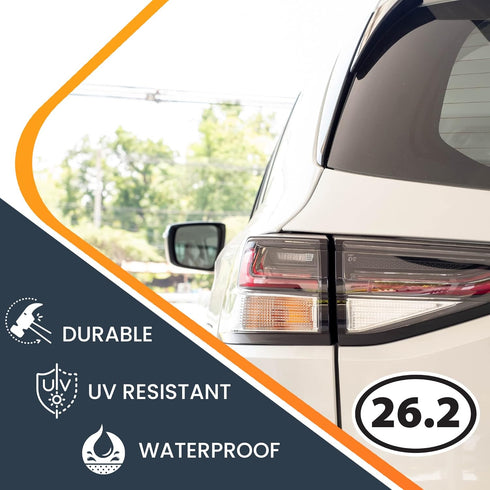 Magnet Me Up: 26.2 Marathon Black Oval Magnet Decal - 4x6 Inches, Automotive Magnet for Car, Truck, SUV - Runner's Pride Car Magnet, Marathoner's ...
