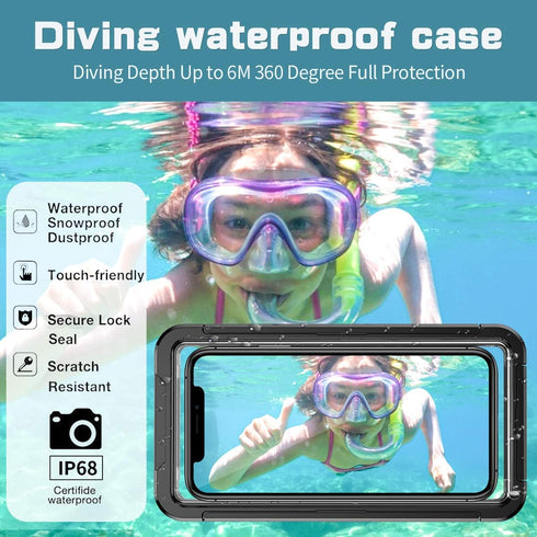 AICase Waterproof Phone Case,Universal Underwater Pouch Holder with Lanyard for iPhone 15 14 13 12 11 Pro Max Xr/Samsung GalaxyS24 S23 S22 S21 S20...