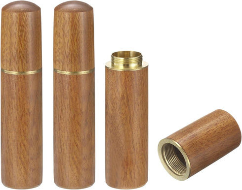 PATIKIL 0.7" OD Wooden Sewing Needle Storage Holder, 3 Pcs Portable Embroidery Needle Pin Toothpick Storage Tube Case Box for Hand Craft Knitting,...