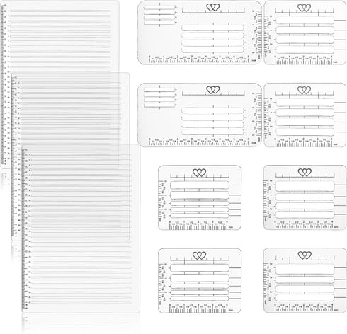 Suwimut 11 Pack Straight Line Stencil Template for Journaling and Envelope Addressing Guide Stencil Templates Set, 11 Inch Scale Spacing Line Draw...