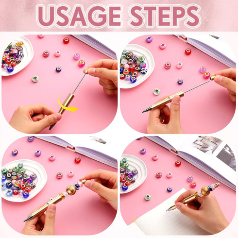 Ctosree 24 Pieces Beadable Pencil Inkless Pencil Plastic Bead Everlasting Pencil Eternal Infinity Reusable Pencil for Writing Drawing DIY Gift Hom...