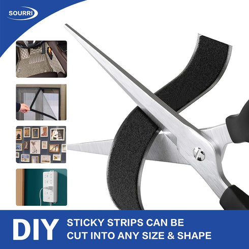 3/4 Inch x 26 Feet Hook and Loop Tape Sticky Back Fastener Roll, Nylon Self Adhesive Heavy Duty Strips Fastener for Home Office School Car and Cra...