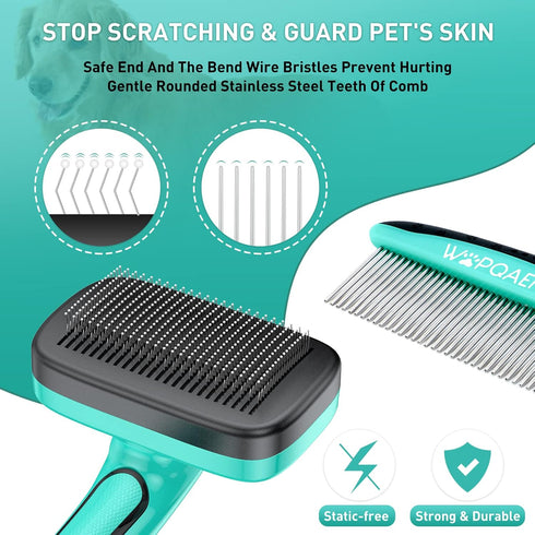 Dogs Self-Cleaning Slicker Brush for Shedding Long & Short Haired Cats, Safe Painless Bristles Removes Loose Undercoat, Tangled For All Size Pet, ...