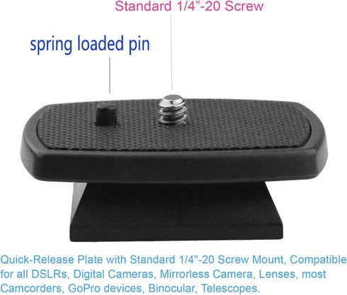 Regetek 44mm Tripod Quick Release QR Plate Replacement Camera Mounting Adapter for Victiv T72, T64, T57 POLAM-FOTO 55", Ambico, Vista Explorer 60”...