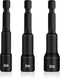 1/4 inch Magnetic Nut Driver Set, 3 Piece Impact Drill Driver Bit Set, Size 6mm, 8mm, 10mm, Quick-Change Hex Shank Metric Nut Driver, Cr-V Steel, ...