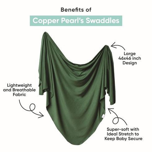 Copper Pearl Large Premium Knit Baby Swaddle Receiving Blanket Rainee...