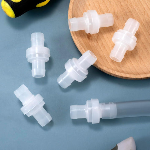 6 Pack One Way Check Valves, 1/2" (12mm) Hose Barb Non Return Ozone Resistance Plastic Valve Pump for Fuel Oil Water Air Gas...
