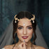 EVER FAITH Wedding Bridal Headband for Brides, Austrian Crystal Teardrop Leaf Costume Hair Accessory Tiara Hair Band Crown for Elf Cosplay Party/B...