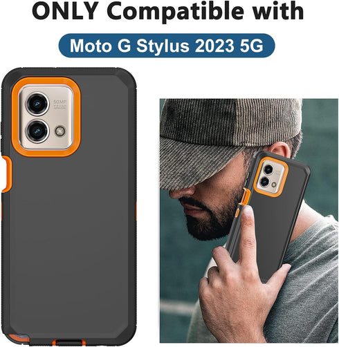 for Moto G Stylus 2023 5G Case, with Built in Screen Protector Heavy Duty Drop Protection,Full Body Rugged Shockproof Protective Phone Cover for M...