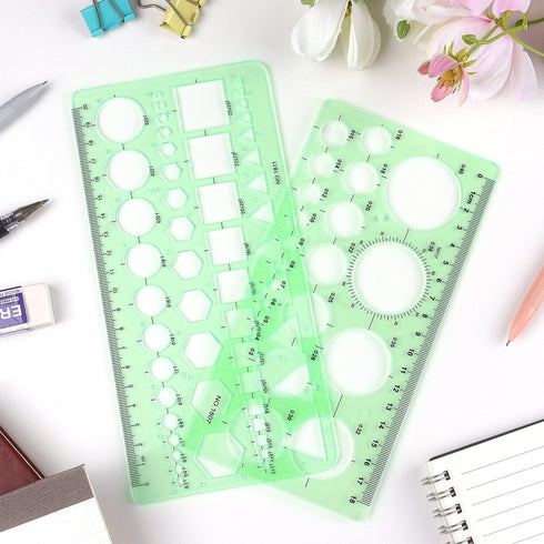Tamaki Circle Template Measuring Geometry Ruler Geometric Drawings Stencils Rulers Scale Drafting Digital Drawing Set for Office and School Buildi...