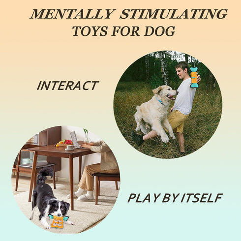 Dog Squeaky Toy, Indestructible Plush and Nylon Fabric Dog Puzzle Toy, Interactive Dog Toys...