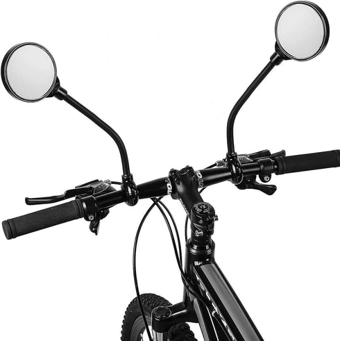 AtfArt Bike Mirror Handlebar Mount HD Bike Rear View Mirror Bicycle Mirrors for Handlebars Adjustable Rotatable Bike Mirrors Ride Safely (A-2 Pcs ...