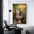 FireDeer Funny Bathroom Canvas Wall Art Dog Animal Reading the Newspaper On Toilet Poster Humor Painting Canvas Prints Modern Aesthetic Picture Fa...